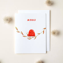 Load image into Gallery viewer, Merci Ladybug Thanks Letterpress Card | Homework Letterpress Studio