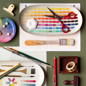 Nomenclature of Colors Oval Enamel Tray | Roomytown