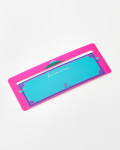 Pink frame with a blue center on a white background