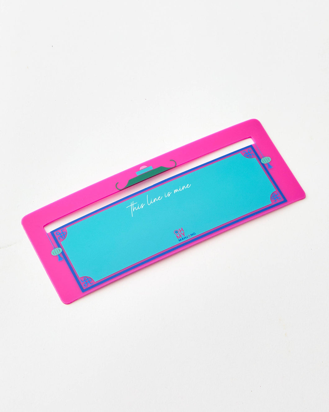Pink frame with a blue center on a white background