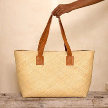 Load image into Gallery viewer, Oversized Rattan Tote with Braided Handle | The Winding Road