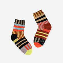 Load image into Gallery viewer, Patchwork Stripe Knit House Socks | Verloop
