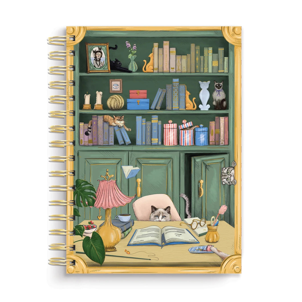 Cat Library Spiral Notebook | Good Juju Ink