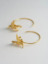 Load image into Gallery viewer, Hummingbird Hoop Earrings | Alex Monroe