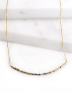 Load image into Gallery viewer, Sapphire Zircon Pyrite Bar Necklace | Mickey Lynn