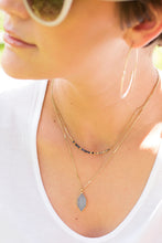 Load image into Gallery viewer, Sapphire Zircon Pyrite Bar Necklace | Mickey Lynn