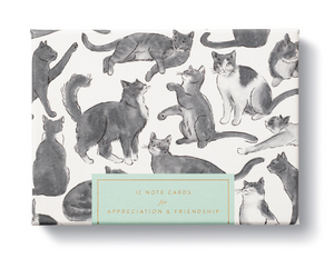 A charming box of cat themed notecards