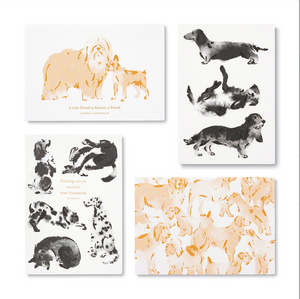 A sample of dog theme notecards