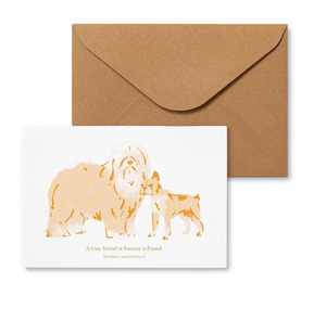 A sample of a dog themed notecard