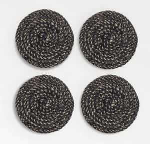 Melia Woven Jute Coasters - Set of 4 | Texxture Home