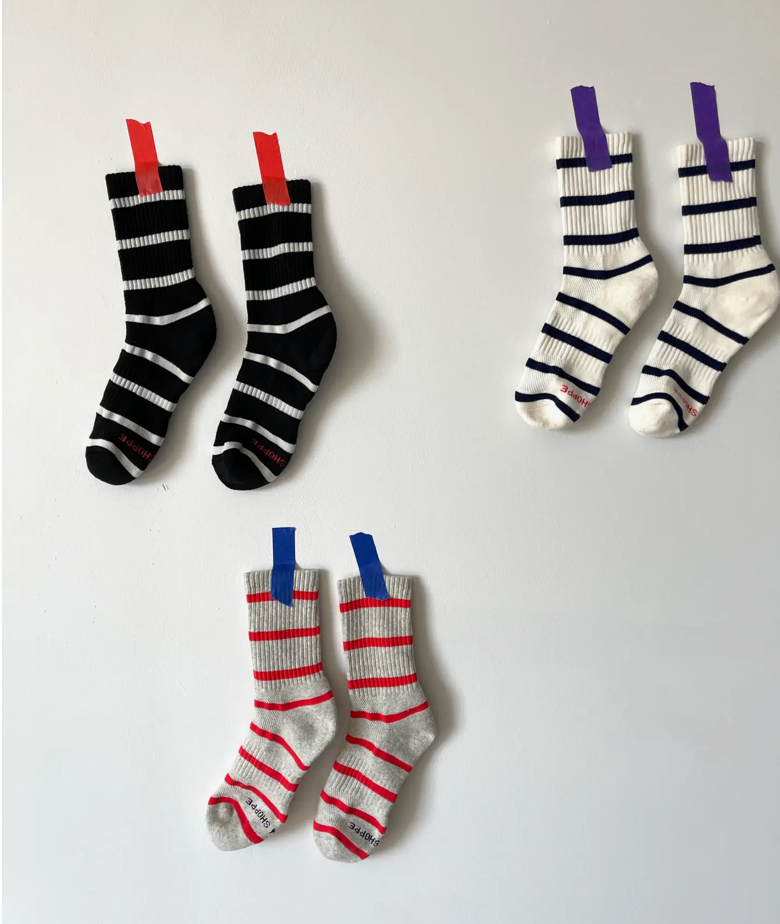 Striped Boyfriend Socks | Le Bon Shoppe