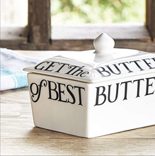 Load image into Gallery viewer, Black Toast Half A Pound Small Butter Dish | Emma Bridgewater