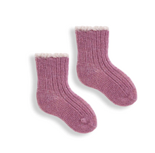 Load image into Gallery viewer, Baby Tipped Rib Wool Cashmere Socks | Lisa B.