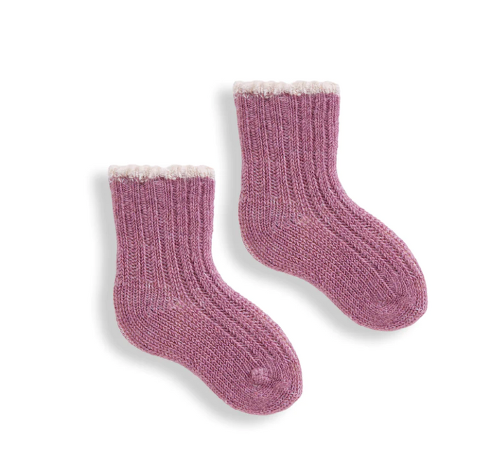 Baby Tipped Rib Wool Cashmere Socks | Lisa B.
