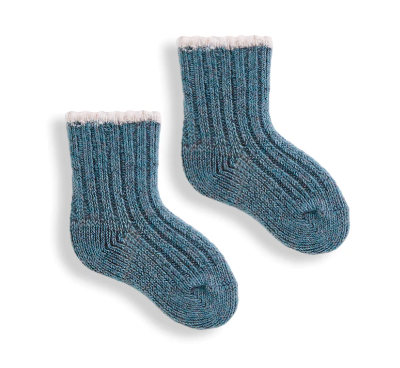 Baby Tipped Rib Wool Cashmere Socks | Lisa B.