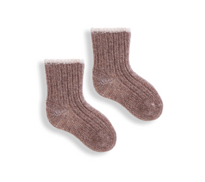Baby Tipped Rib Wool Cashmere Socks | Lisa B.