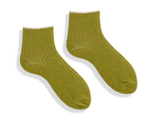 Load image into Gallery viewer, Women&#39;s tipped rib wool cashmere shortie socks | Lisa B.