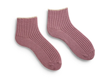 Load image into Gallery viewer, Women&#39;s tipped rib wool cashmere shortie socks | Lisa B.