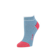Load image into Gallery viewer, Rosette Striped Organic Cotton Anklet Socks | Zkano