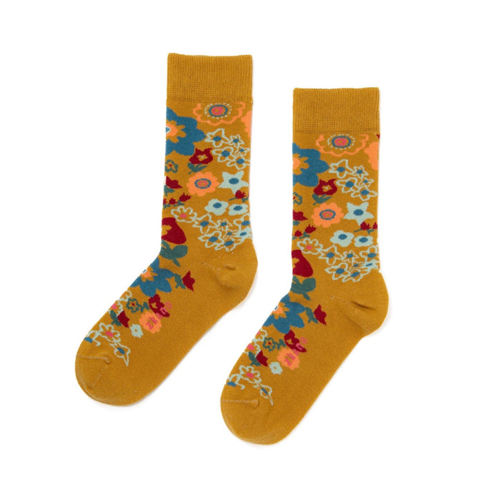 60’s Flower Child Organic Cotton Crew Socks | Zkano