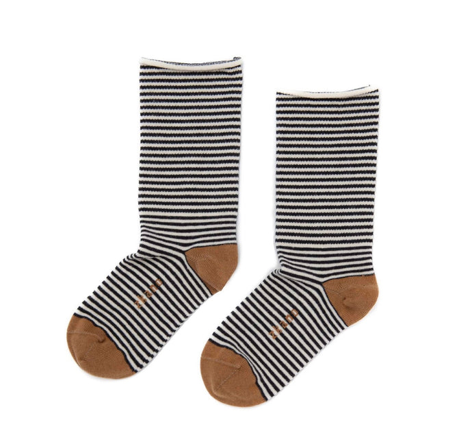 Rose - Roll Top Organic Cotton Crew Socks | Zkano
