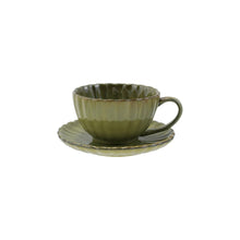 Load image into Gallery viewer, Pleated Mugs with Saucers | Creative Co-op