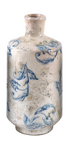 Load image into Gallery viewer, Terracotta Vase with Blue Pattern | Creative Co-op