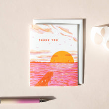 Load image into Gallery viewer, Thank You Sunset Letterpress Card | Homework Letterpress Studio