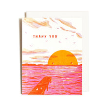Load image into Gallery viewer, Thank You Sunset Letterpress Card | Homework Letterpress Studio