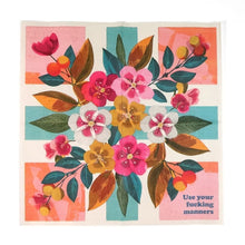 Load image into Gallery viewer, Use Your Fucking Manners - Funny Retro Cocktail Napkins | Bad Betty Greeting Co.