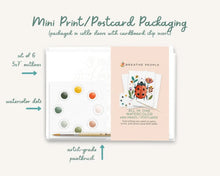 Load image into Gallery viewer, Watercolor Hand-Painted Postcard Kit: Botanicals | Breathe People