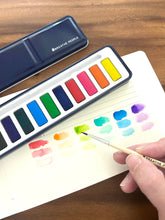 Load image into Gallery viewer, Watercolor Set - 12 Artist Grade Colors + Wood Brush | Breathe People