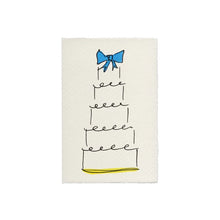 Load image into Gallery viewer, Wedding Cake Blue Hand Painted Greeting Card | Scribble &amp; Daub