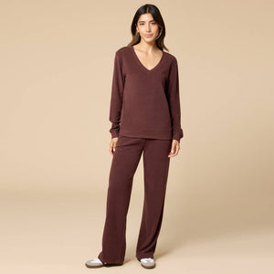 Softies | Vintage Velvet V-Neck with Wide Leg Pant