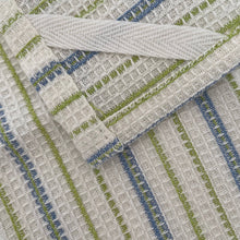 Load image into Gallery viewer, fort &amp; field - 100% cotton blue floral/stripe kitchen dishcloths -set of 2