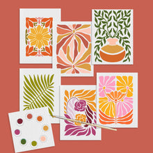 Load image into Gallery viewer, All in One Watercolor Prints/ Postcards : Abstract Flowers | Breathe People