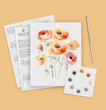 Load image into Gallery viewer, All-In-One Watercolor Kit - Ranunculus Blooms | Breathe People
