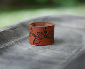 Leather Shawl Cuff with Bronze Stud for Scarves & Shawls | Sunrise Grove