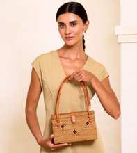 Load image into Gallery viewer, Ata Vine Rattan Box Handbag with Diamond Pattern | The Winding Road