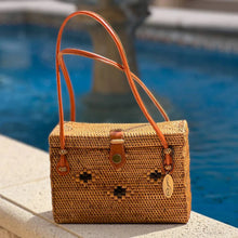 Load image into Gallery viewer, Ata Vine Rattan Box Handbag with Diamond Pattern | The Winding Road