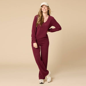 Softies | Vintage Velvet V-Neck with Wide Leg Pant