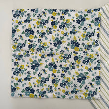 Load image into Gallery viewer, fort &amp; field - 100% cotton blue floral/stripe kitchen dishcloths -set of 2