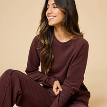 Load image into Gallery viewer, Softies | Vintage Velvet Raglan Crew Neck with Pintuck Wide Leg Pant