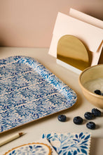 Load image into Gallery viewer, Blue Flora Medium Tray | Wanderlust Paper Co