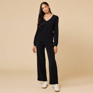 Softies | Vintage Velvet V-Neck with Wide Leg Pant
