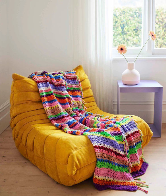 Florence Afghan Crochet Blanket Kit (Cotton) | Cardigang