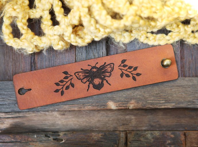 Leather Shawl Cuff with Bronze Stud for Scarves & Shawls | Sunrise Grove