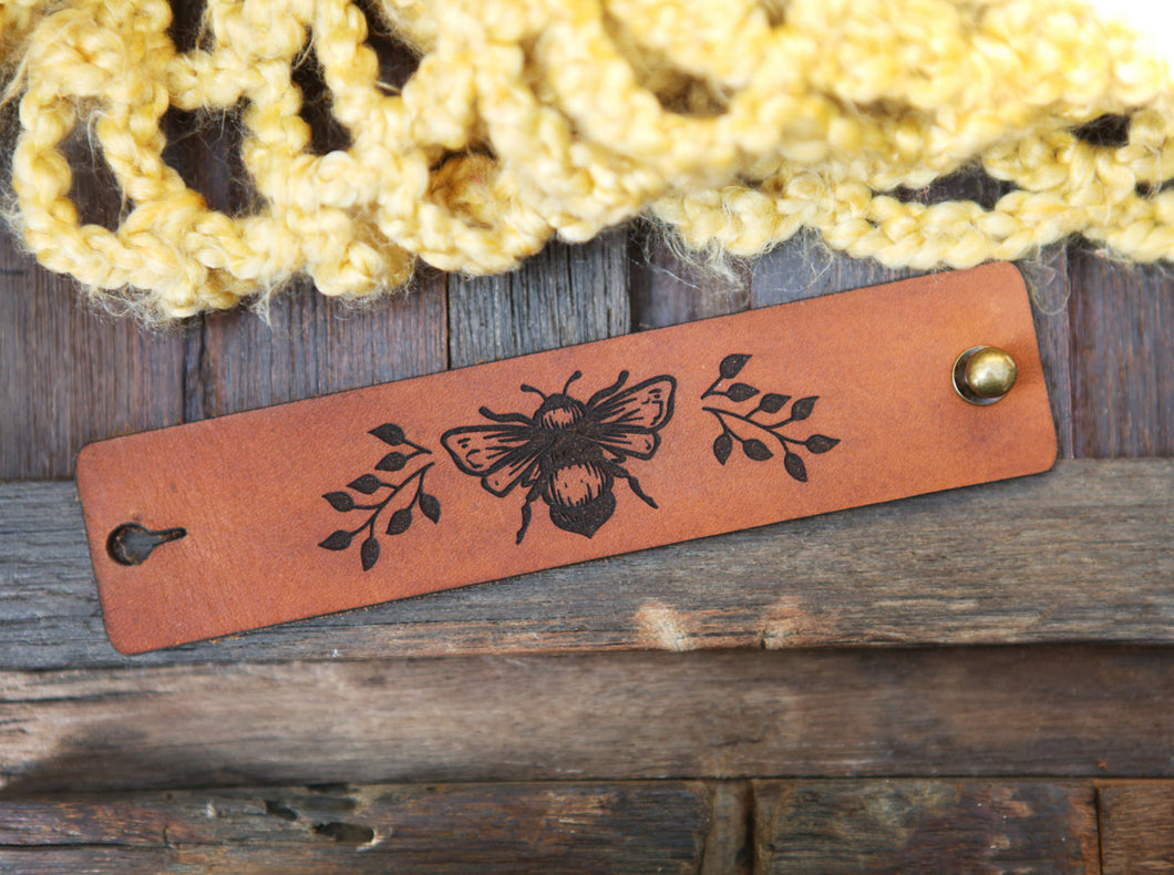 Leather Shawl Cuff with Bronze Stud for Scarves & Shawls | Sunrise Grove