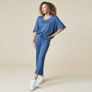 Dream Jersey Relaxed V-neck with Capri Lounge Set for Women | Softies