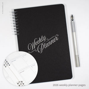 Script Design Weekly Planner | Inkello Letterpress